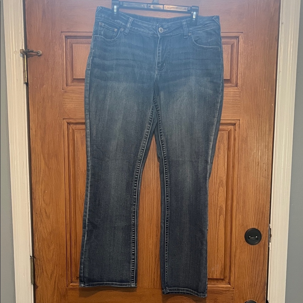 Maurices Black Bootcut Jeans with Subtle Fade